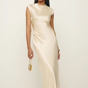 Reformation Veida Silk Dress Almond - Size 6